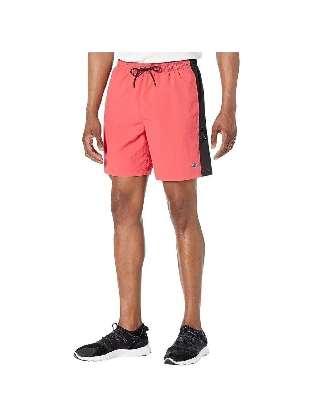 CHAMPION Drawstring hybrid shorts red black athletic men's